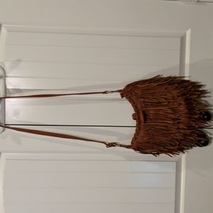 Pink Cosmo Fringed Leather Shoulder purse